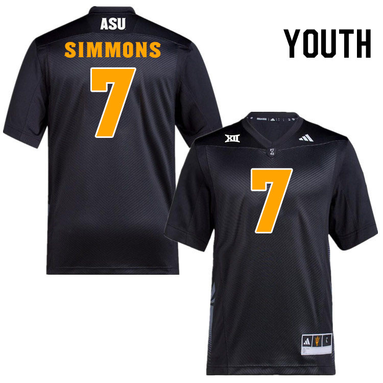 Youth #7 Shamari Simmons Arizona State Sun Devils College Football Jerseys Stitched-Black